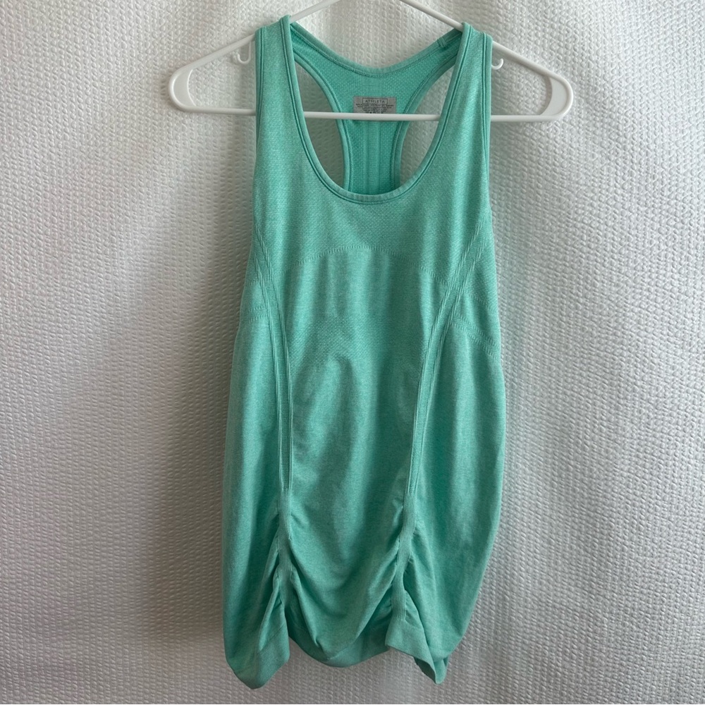Athleta Fastest Track Tank Heathered Mint Green Small Run Gym Racerback Top